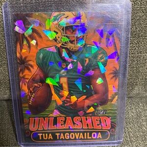 Custom Tua Tagovailoa Unleashed 1/1 cracked ice card. Dolphins